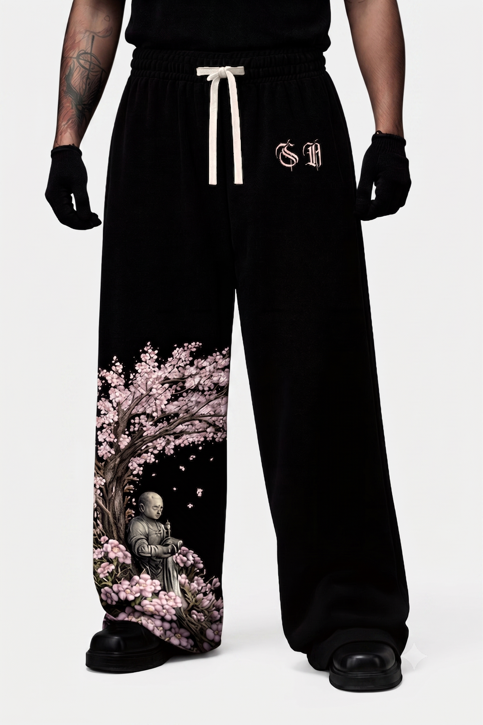 Zen Monk Cherry Blossom Sweatpants